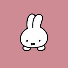 a white rabbit with a bow tie on it's head is standing in front of a pink background