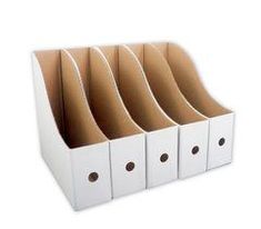 four white files with holes in each side and one on the other, all lined up