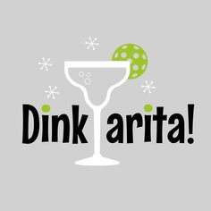 the word drink arta written in black and white on a gray background with a green ball