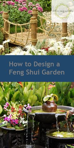 how to design a fengshu garden with water features in the center and on the sides