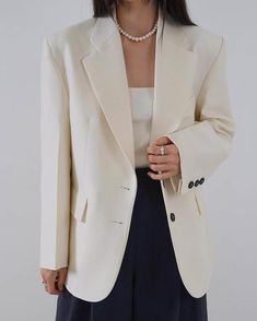 sanna ny elinor blazer ivory Silk Blazer, Wool Overcoat, Outerwear Outfit, Flap Pocket, Clothing And Shoes, Cashmere, Dry Clean, Blazer, Silk