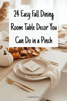 Thanksgiving is already creeping up, and I’m already planning how to make my dining room table look like the ultimate fall mood. I want it to evoke cozy, warm tones with the cutest fall centerpiece—mini pumpkins, candles, and some dried leaves for that perfect autumn aesthetic. The goal? To make my table super inviting but […] Easy Fall Table Decor, Fall Dining Room Table Centerpiece Ideas