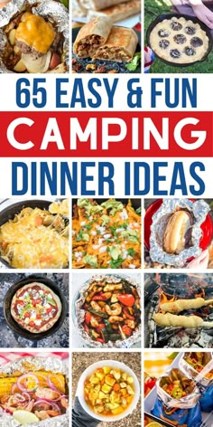 fun dinner ideas for camping Amazing Camping Meals, Make Ahead Rv Camping Meals, Camping Food Ideas Dinner Easy Meals, Meals To Make While Camping, Easy Tin Foil Dinners Camping, Tv Camping Meals, Camper Meal Ideas, Campfire Meals Fire Pits, Crock Pot Camping Meals