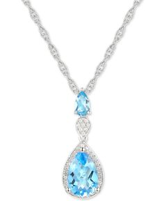 Indulge your inner ice princess with the cool elegance of this stunning pear-cut blue topaz and diamond lariat neckace. Dragon Goddess, Custom Pendant Necklace, Purple Pendant Necklace, Clear Crystal Necklace, Purple Pendant, White Widow, Tanzanite Pendant, Topaz Birthstone, Custom Pendant