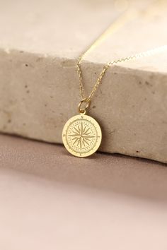 Gold Compass Pendant - Compass Gold Necklace ● Material of pendant: Solid Gold 14k ( REAL GOLD ) ● Metal Stamp: 14k ( REAL GOLD ) ● The pendant is available in 5 sizes: - 12,7 mm / 0.5 inches (Diameter) - 14,0 mm / 0,55 inches ( Diameter ) In the photos - 15,3 mm / 0.6 inches ( Diameter ) - 16,5 mm / 0,65 inches ( Diameter ) - 19,1 mm / 0,75 inches ( Diameter ) ( In the photos the size is 14mm / 0.55 inches Diameter ) ( Jump Ring inner diameter: 4 mm ) ● Material of chain: Solid gold 14k ( REAL Personalized Pendant Necklaces For Travel, Engraved Medallion Necklace For Travel, Gold Round Pendant Necklace For Travel, Gold Necklace With Round Pendant For Travel, Gold Medallion Jewelry For Travel, Personalized Gold Necklace For Travel, Gold Compass Design Necklace For Travel, Gold Engraved Jewelry For Travel, Travel Engraved Gold Jewelry