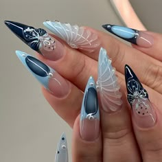 Materials: gel nail, long stiletto tips Greetings and welcome to my store. Hope you find a style you like. ✋🙆I only work with high-quality materials to create sturdy & long-lasting luxury press on nails that you can trust on. My nails will last for:1- 2 days using adhesive tab (provided with the nail set) 2- 3 weeks using nail glue. You can reuse all of the nails multiple times if you take care of them. Follow the instructions provided with the nail set. 💮Please follow the instruction size mea 3d Ocean Nails, Ocean Nails Designs, Mermaid Nail Art, Ocean Nails, Long Almond, Long Stiletto, Nagel Tips, Manicure Tips, Nail Type