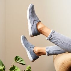 Women's Slip-Ons Dark Grey/Light – Merinos Mens Slip Ons, Women's Slip Ons, Wool Shoes, Women's Slip On Shoes, Most Comfortable Shoes, Light Weight Shoes, Linen Bag, Grey Women, Black Slip Ons