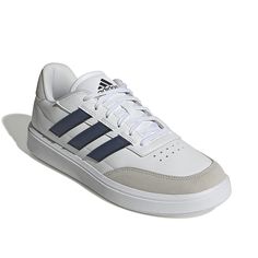 adidas-Court Block Sneaker - Men's Add extra style to your sporty look with the Adidas Court Block sneaker. Stitched down lateral and medial 3 stripes, tongue woven label with Adidas logo and debossed Adidas linear on tooling sidewall bring authentic style to the lace-up sneaker. 20% recycled materials make this everyday sneaker sustainable. Adidas Court, Shopping Wishlist, Womens Reebok, Sneakers For Men, Shoes Sneakers Adidas, Woven Label, Sporty Look, Shoe Size Chart, Of Outfits