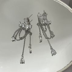 Diamond Tassel Earrings Ainuua Long Diamond Earrings, South Of Spain, Retro 1, Tassel Earrings, Semi Precious, Diamond Earrings, 925 Silver, Tassels, Gemstones