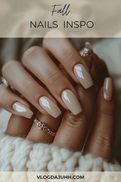 Sustainable Nails - Walnut - Coffin Acrylic Nails Autumn 2024, Acrylic Nail Designs Fall Colors, Nail Ideas For Fall Wedding, Simple Elegant Fall Nails, Most Elegant Nails, Fall Clean Girl Nails, Fall Beige Nails, Business Nail Ideas, Fall Color For Nails