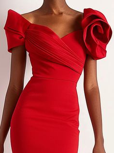 Red Mother Of The Groom Dresses, Red Evening Dress Classy, Vday Dress, Classy Going Out Outfits, Mermaid Midi Dress, Chic Cocktail Dress, Red Evening Dress, Dress Classy, Dressy Dresses