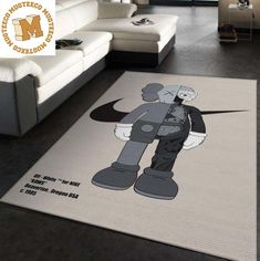 a rug with a cartoon character on it