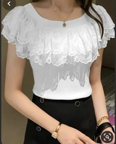 Bold Dresses, Lace Tshirt, Korean Fashion Women, فستان سهرة, Knitted Tops, Casual Lace, Casual Sweaters, Knit Fashion, Elegant Fashion