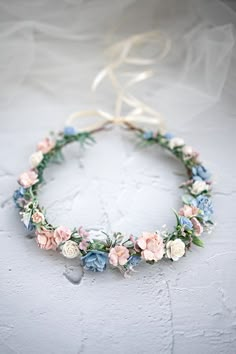 Flower Wreath Hair Wedding, Pastel Flower Crown, Bridesmaid Tiara, Bridesmaid Flower Crown, Gypsophila Hair, Bride Flower Crown, Flower Crown Veil, Fairy Flower Crown, Flower Girl Wreaths