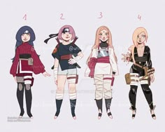 Naruto Shinobi Outfits, Ninja Outfit Design, Naruto Adoptables, Naruto Outfits Female Design, Naruto Outfit Ideas, Naruto Inspired Outfits, Kunoichi Outfit