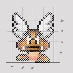 an image of a pixellated drawing of a cartoon character in the form of a cross stitch