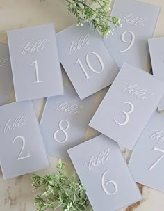 the table numbers are laid out on top of each other