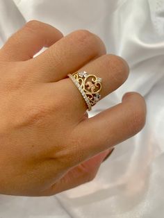 -14K Elephant Ring  -100% Gold  -Tricolored Gold  -Size 7  -Cubic zirconia  -Item sold by piece. Weight undetermined. Cap Decoration, Elephant Ring, Graduation Cap Decoration, Cap Decorations, Graduation Cap, Rings Statement, Statement Rings, Cubic Zirconia, Jewelry Rings