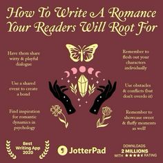 how to write a romance novel your readers will root for - info poster by jotterpadd