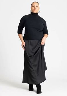 Maxi Satin Skirt, Office Vibes, Night Out Tops, Date Night Dresses, Satin Skirt, Wide Leg Denim