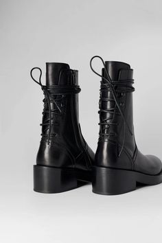 Henrica Ankle Boots – Ann Demeulemeester Ann Demeulemeester Boots, Black Leather Knee High Boots, Fall Winter Shoes, Black Boots Women, Ann Demeulemeester, Cool Boots, Calf Boots, Shoe Obsession, Dream Shoes