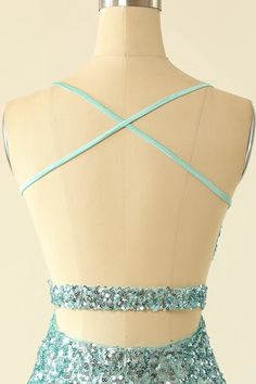 Green Open Back Sequin Glitter Homecoming Dress Homecoming Dresses Green, Glitter Homecoming Dress, Hoco Dress Ideas, Fashion Course, Prom Dress Gown, Sweep Train Prom Dress, Hoco Ideas, Lovely Partner, Lace Wedding Dress With Sleeves