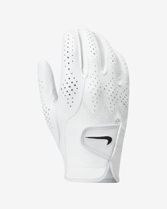 the nike golf glove is shown in white