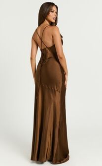 Page 14: Dresses | Shop Women's Dresses Online Brown Prom Dress, Brown Satin Dress, Front Split Dress, Split Dress, Cowl Neck, Women's Dresses, Dresses Online, Prom Dress, Dress Shop