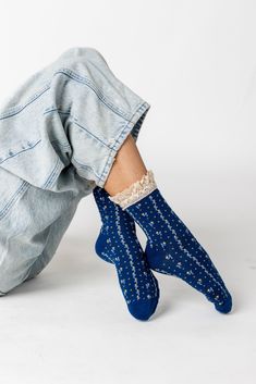 Cove All About Ruffles Socks WOMEN'S SOCKS Cove Accessories Floral Denim OS Called To Surf, Ruffled Socks, Maternity Nursing Dress, Tie Pattern, Floral Denim, Nursing Dress, Colorful Socks, Midi Maxi Dress, Sneaker Heels