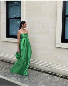 43554882420916|43554882453684|43554882486452 Green Strapless Dress For Summer Wedding, Strapless Green Maxi Dress For Banquet, Green Strapless Maxi Dress For Banquet, Green Strapless Maxi Dress For Cocktail, Green Strapless Dress For Summer Formal Events, Suit With Bow Tie, Bridal Party Outfits, Wedding Guest Attire, Guest Attire