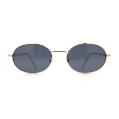 Flash back to the 90's with this classic, small, oval style. Wear these celebrity must-have sunglasses with any outfit, and you'll have people doing a double take. The sleek, full metal design is made a unique nose piece and solid dark lenses for some added edge. Finished with a metal-based frame, metal hinges, adjustable English style nose pieces, and 100% UV protected lenses. (a836) Lens Width: 50mm Bridge Width: 20mm Temple Length: 149mm Lens Height: 37mm Size: 5 3/8" (137mm) x 1 1/2" (38mm). Vintage Oval Sunglasses For Summer, Affordable Retro Oval Sunglasses, Classic Brown Oval Sunglasses, Retro Oval Sunglasses, Classic Oval Metal Frame Sunglasses, Retro Oval Brown Sunglasses, Back To The 90's, Thrift Board, Nose Piece