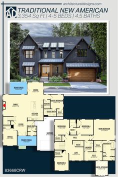 the floor plan for this new american home