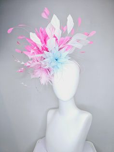 From the 2025 Featured Milliner of the Kentucky Derby Museum  Gorgeous Kentucky Derby hat fascinator  kentucky derby hat fascinator zigzag light pink and light baby blue feather flowers with blush pink and white branching feathers   stretch headband attachment.  each hat is totally one of a kind! no two are alike! * I can add feathers or flowers to any existing hat to help customize your look for a small fee. Message me for requests, I am happy to help!  *All hats are sold as displayed. No retur Feather Flowers, Derby Hats Fascinators, Hat Fascinator, Kentucky Derby Hats, Stretch Headband, Feather Flower, Kentucky Derby Hat, Derby Hat, Blue Feather