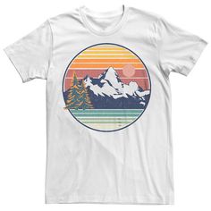 Update your casual wardrobe with this Men's Mountain View Landscape Circle Graphic Tee. FEATURES Crewneck Short sleeveFABRIC & CARE Cotton Machine wash Imported Size: XXL. Color: White. Gender: male. Age Group: adult. Retro White Winter T-shirt, Circle Graphic, View Landscape, Casual Wardrobe, Mountain View, Graphic Tee, Age Group, Color White, Graphic Tees