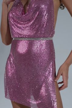 Feel glamorous and romantic in our Super Sparkle Pink Crystal Chainmail Dress. Flattering draped detail in the neck and a backless design make this dress truly spectacular. Diamante chains complete the look like a statement belt. Capture your dreamy, feminine look. Description: Material: 100% Aluminum Pattern: Solid Sleeve Type: Sleeveless Neckline: Halter Neck Feature: Sparkle Package Include: 1 Dress Set If you need to get it made in another color, please email us service@shinygal.com Size: XS/ S / M / L / XL Model wears: UK S/ EU S/ US SModel's height: 175 cm/5'9” Size Guide: XS - Bust / Hips S - Bust / Hips 37" M - Bust / Hips 38" L - Bust / Hips 40" XL - Bust / Hips 43" Custom - Give us your size details and we'll make the dress based on your size. You are suggested to include your si Statement Belt, Chainmail Dress, Body Figure, Sparkle Dress, Backless Design, Kylie Minogue, Chain Mail, Dress Set, Feminine Look