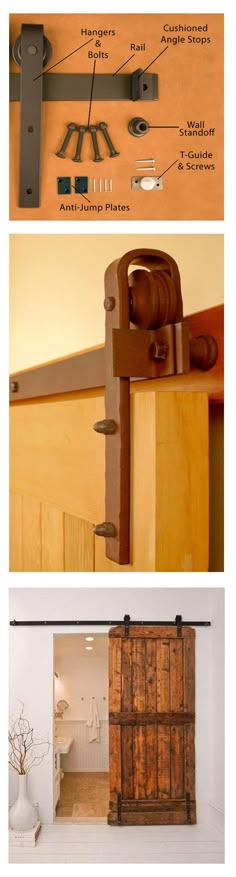 the instructions for how to install an outdoor door track and hardware