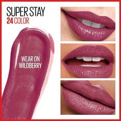 Meet The 24hr Lip Color That Stretches The Limits Of Long Wear. No Other Long Wear Lasts Longer. Period. Micro-Flex Formula Glides On And Looks Gorgeous All Day. No Crumbling, No Caking, No Fading, No Feathering, No Transferring. 2-Steps In 1 Convenient Tube. Available In 30 Long Lasting Shades. Bring On High-Impact Lip Color That Lasts All Day Microflex Technology Keeps Your Color Fresh For Up To 24 Hours Color Of A Lipstick, Glides Like A Gloss, And Moisturizes Like A Lip Balm Available In A B Maybelline Lip Gloss, Soft Pink Lipstick, Lip Color Shades, Baby Lips Maybelline, Maybelline Lip, Burgundy Lipstick, Light Lipstick, Makeup Over 50, Lipstick For Fair Skin