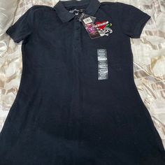 Size M Color Black Black Collared Dress For Night Out, Fitted Cotton Black Dress, Fitted Black Cotton Dress, Edgy Black Short Sleeve Dress, Ed Hardy Shirt Outfit, Ed Hardy Dress Y2k, Ed Hardy Top, Ed Hardy Womens Clothes, Ed Hardy Zip Up Hoodie