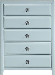 a white chest of drawers with four drawers