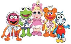 the muppets and their friends are standing together