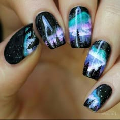 Galaxy Nail Art, Galaxy Nails, Purple Nail, Her Nails, Cool Nails, Pretty Nail Art, Cute Nail Art, Cool Nail Designs, Fancy Nails