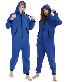 PRICES MAY VARY. ✅Warm & Comfy: 100% premium rocker fleece fabric, super soft and cozy, not too hot. ✅Classic design: footless long sleeve onesie with white lining and drawstring hood, stylish and keeps the wind out and the warmth in. The wrists and ankles are ribbed knit cuffs to fit the skin and keep the heat in. The half-zip closure is easy to put on and take off, which most people like and seek. 2 large, deep front kangaroo pockets can be inserted at will and store cell phones, keys, etc. ✅M Super Soft Onesie For Winter Loungewear, Super Soft Winter Onesie For Loungewear, Hooded Jumpsuits And Rompers For Winter Loungewear, Hooded Winter Onesie For Sleep, Winter Hooded Onesie For Sleep, Winter Sleep Onesie With Hood, Winter Hooded Sleep Onesie, Casual Super Soft Long Sleeve Onesie, Blue Winter Onesie For Sleep