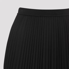 Theory Black Recycled Polyester Midi Skirt. Black polyester and cotton poplin, pleated all over, elastic waistband, A-line design, below-the-knee length. American Clothing Brands, Midi Skirt Black, Pleats Please Issey Miyake, Black Midi Skirt, Skirt Design, Yoga Wear, Skirt Suit, Skirt Black, Line Design