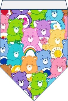 there are many different colored bears on this card