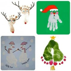 the facebook page has been decorated with handprints and other holiday related items on it