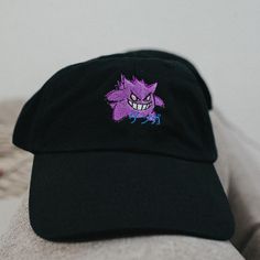 Gengar Hat, Gengar Pokemon, Embroidered Hat, Anime Dad, Embroidered Hats, Poly Bags, Dad Hat, Hey There, Dallas Tx