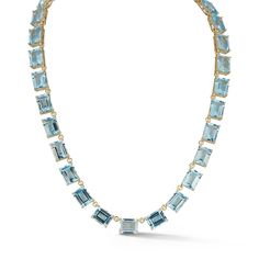 14kt Blue Topaz Anna Riviera Necklace Timeless and elegant in design, we adore the classic Riviera style necklace. Yummy emerald cut Swiss blue topaz gemstones set in solid gold. You will never want to take this luxurious necklace off. 14kt Yellow Gold 22.50gm Gold 10mm x 7mm Blue Topaz 15" in Length Signature Safety Latch Closure Made in New York Elegant Blue Topaz Faceted Necklaces, Elegant Blue Topaz Faceted Necklace, Classic Blue Topaz Baguette Cut Jewelry, Elegant Blue Topaz Jewelry With Emerald Cut, Elegant Blue Topaz Emerald Cut Jewelry, Elegant Emerald Cut Blue Topaz Jewelry, Elegant Blue Topaz Octagon Jewelry, Elegant Octagon Blue Topaz Jewelry, Elegant Baguette Cut Topaz Jewelry