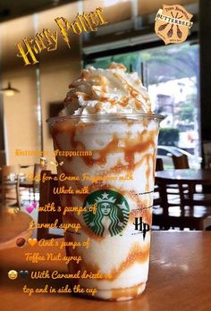 a drink with whipped cream and caramel on top