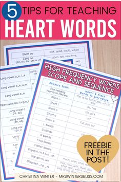 five tips for teaching heart words