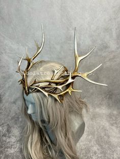 Dnd Aasimar, Royal Decor, Antler Crown, Cosplay Horns, Royal Decorations, Magic Clothes, Deer Horns, Tacoma Wa, Fantasy Aesthetic